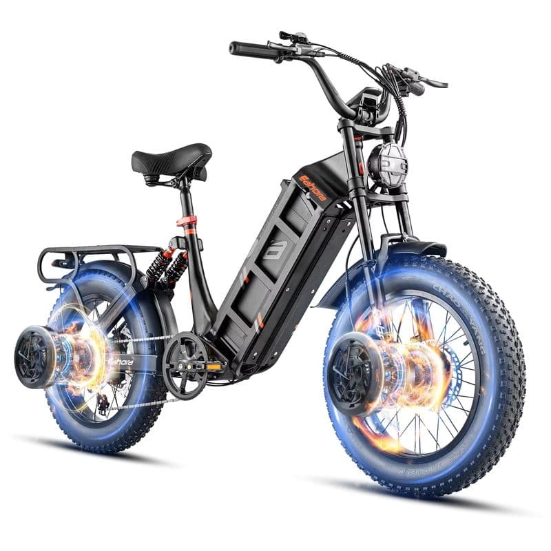 Elektrisches Citybike mit großer Reichweite, Doppelmotoren und dicken Reifen für mehr Stabilität-sku-8