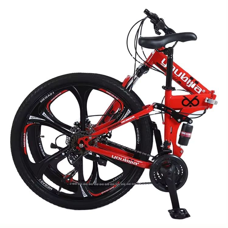 Vielseitiges 26-Zoll-Falt-Mountainbike mit Vollfederung und 21 Gängen-sku-13